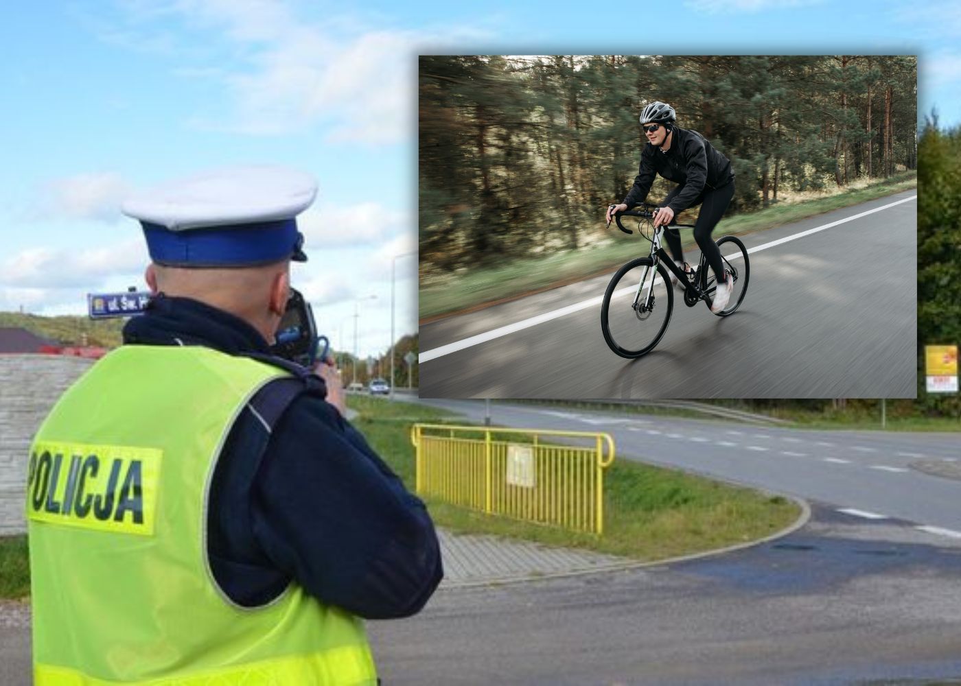 Policjant i rowerzysta